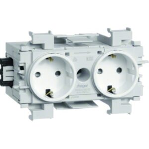 HAGER GS20019010 Steckdose 2fach reinweiß matt IP20 – Bild 1