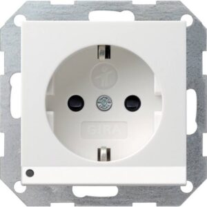 GIRA 117003 Steckdose mit Orientierungslicht, reinweiß glänzend – Bild 1
