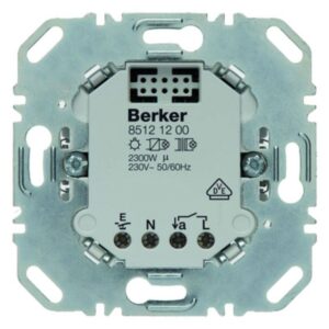 BERKER 85121200 Bewegungsmelder Basisteil, UP, 2300W, für Leuchtstofflampe/Energiesparlampe, 230V Glühlampe/Halogenlampe, Niedervolttrafo, Eingang für Nebenstelle – Bild 1