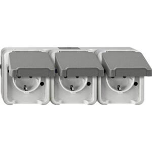 MERTEN MEG2391-8029 Steckdose 3f lichtgrau matt Aufputz IP44 – Bild 1