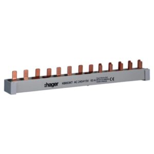 HAGER KB663KT Phasenschiene 4+N 17,5mm 22,8mm 10qmm 63A Gabel – Bild 1