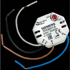 SIEMENS Tastdimmer Drucktaster 5TC8211-0, 4-100W, universal, Unterputz, Lichtwertspeicher – Bild 1