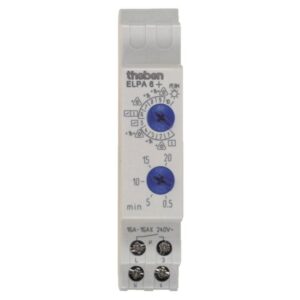 THEBEN ELPA 6 plus Treppenlichtzeitschalter, DIN-Schiene, Multifunktion, 220-240VAC, 3- und 4-Leiter-Schaltung, flackern, nachschaltbar + Dauerlicht + Zeitverlängerung, 1TE – Bild 1