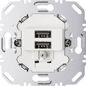 BERKER 260209 USB-Spannungsversorgung, 2USB-A, UP, 1400mA, weiß – Bild 1