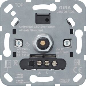GIRA 245000 LED-Dimmer Dreh/Druckknopf, System 3000, 20-210W, UP – Bild 1
