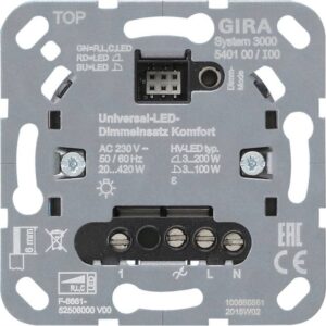 GIRA 540100 LED-Tastdimmer System 3000 UP 20-420W – Bild 1