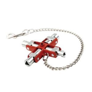 CIMCO 112992 Schrankschlüssel, Universal-Kreuz, 8-in-1, 5,0 mm Vierkant, Karabinerkette – Bild 1