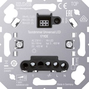 JUNG LED-Tastdimmer 1711 DE, Drucktaste, 20-420W, Unterputz, Lichtwertspeicher – Bild 1