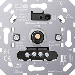 JUNG 1731 DD LED-Dimmer Drehknopf, 20-420W UP, Lichtwertspeicher – Bild 1