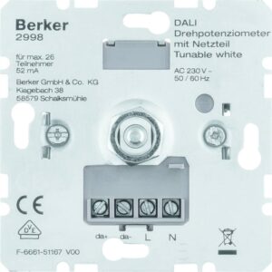 BERKER 2998 Dali-Potentiometer UP, Drehknopf, 16V, Tunable white – Bild 1