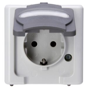 KOPP 103356006 Aufputz-Steckdose 1f grau mit Klappdeckel IP44 – Bild 1