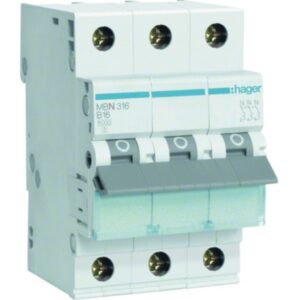 HAGER MBN316 Leitungsschutzschalter B-Charakteristik 16A 3p 415V 3TE – Bild 1
