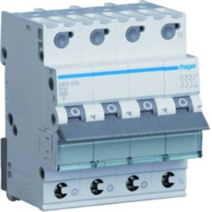 HAGER MBS616 Leitungsschutzschalter B-16A 3P+N 415V 4TE – Bild 1