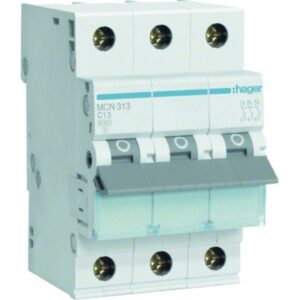 HAGER Leitungsschutzschalter MCN313 C-Charakteristik 13A 3p 415V 3TE – Bild 1