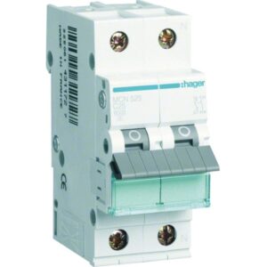 HAGER Leitungsschutzschalter MCN525 C-Charakteristik 25A 1P+N 415V 2TE 50Hz – Bild 1