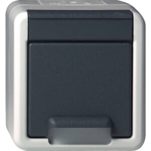 GIRA 444030 Steckdose 1f grau IP44 – Bild 1