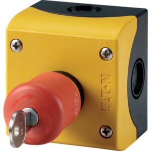 EATON M22-PVS/KC11/IY Not-Aus Taster Aufb IP67, Schlüssel-Entriegelung, 1S 1Ö Ø22mm – Bild 1