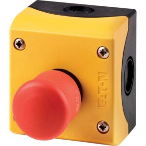 EATON M22-PV/KC02/IY Not-Aus Taster Aufb IP66, Ø22mm, rot/gelb – Bild 1
