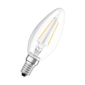 OSRAM-LEDVANCE LED-Kerzenlampe CLAS B 25 P 2.5W 827 FIL CL E14, 2700K, 250lm, klar, 300°