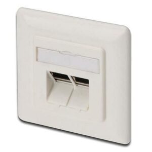 ASSMANN DN-9007-S-1 CAT 6A Klasse EA Anschlussdose, geschirmt, 2x RJ45 LSA, reinweiß – Bild 1