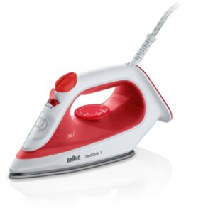 BRAUN SI 1019RD Dampfbügeleisen 1900W, rot, 120g/min, Eloxal – Bild 1